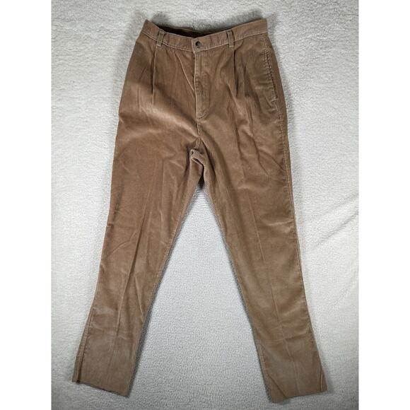 NEW Vintage Lands End Corduroy Pants Womens 30x33 12P Petite Brown High Rise NWT - Picture 1 of 16